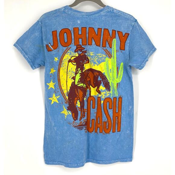Officially Licensed Johnny Cash T-Shirt Blue Small Cotton NWOT - Picture 6 of 6